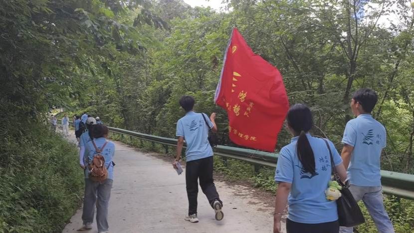 图1:鸿鹄实践队队员前往当地茶园
